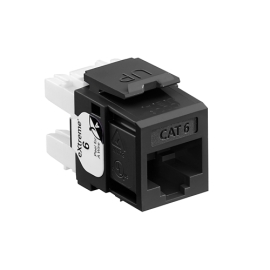 LEVITON | EXTREME™ Cat 6 QUICKPORT™ Jack | Black - LE-61110-RE6