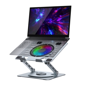 mbeat Stage S8 Rotating Laptop Stand with RGB Cooling Fan and USB Ports MB-STD-S8GRY