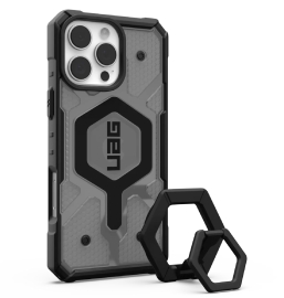 UAG Pathfinder Clear MagSafe Apple iPhone 16 Pro Max (6.9") Rugged Case + Black Ring Stand- Ash(1144651BV02), 10 Years Warranty 1144651BV02