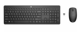 HP 235 USB Wireless Keyboard & Mouse Combo Reduced-sized & Low-Profile Quiet Keys Easy Cleaning Plug & Play for Notebook Desktop PC MAC 1Y4D0UT