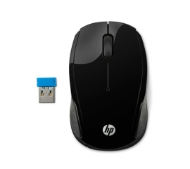 HP 200 Wireless Mouse Radio Frequency USB Optical 2 Button Black 1000 dpi Scroll Wheel Symmetrica X6W31AA