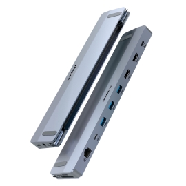 mbeat D12 Multi-Port Dual HDMI 4K USB-C Dock Dual 4K/60Hz HDMI output 100W USB-C PD 3.0 3x USB 3.2 1x Audio Port SD and Microsd MB-DOCK-D12