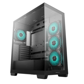 DeepCool G580 4F Panoramic ATX Mid-Tower Case, 4 x Pre Installed Fans Single Chamber, Support Up to 2x 360mm Radiators, Front 2x USB3.0 R-CG580-BKADA4-G-1