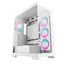 DeepCool CG580 4F WH (White)Panoramic ATX Mid-Tower Case, 4 x Pre Installed Fans Single Chamber, Support Up to 2x 360mm Radiators, Front 2x USB3.0 R-CG580-WHADA4-G-1
