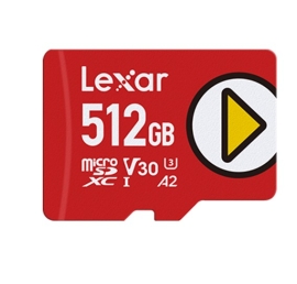Lexar PLAY microSDXC™ UHS-I card 512GB Class 10, U3, V30, A2, up to 205MB/s read, up to 140MB/s write 512GB – Class 10, U3, V30, A2, up to 205MB/s rea LMSPLAY512G-BNSNG