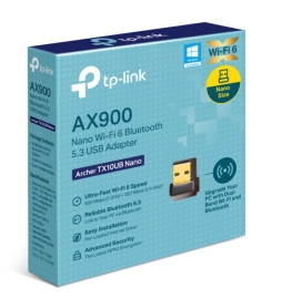 TP-Link Archer TX10UB Nano AX900 Nano Wi-Fi 6 Bluetooth 5.3 USB Adapter, 600 Mbps at 5 GHz + 287 Mbps at 2.4 GHz , Internal Antennas, USB 2.0