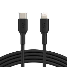 Belkin BoostCharge Lightning to USB-C Cable (1m/3.3ft) - Black (CAA003bt1MBK), 18W Fast Charge, 8,000+ bends tested,480Mbps,USB-C PD, 2 Years Warranty CAA003bt1MBK