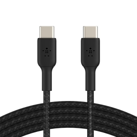 Belkin Boostcharge USB-C to USB-C Braided Cable 0.15M - White (CAB004bt0MWH), 60W, 30K+ bend, Certified by USB-IF to meet all electrical, 2YR CAB004bt0MWH
