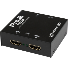 2 WAY HDMI SPLITTER 1 IN 2 OUT. displays an UItra HD source to two UItra HD displays - 006.010.0018