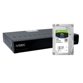 IVSEC NR008XA NVR, 8 CHANNELS, 8MP, 8 x POE PORTS, 1 BAY, H265, 4K HDMI, 2TB INSTALLED - IVNR008XA-2TB
