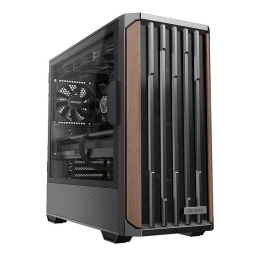 OKINOS Cypress P7 Genuine Walnut Wood Trim ATX, Type-C, Support 360mm Radiator on Top, 4 x 120mm PWM Fans, Black Stylish Premium Case CAO-CYP7