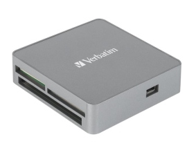 Verbatim USB 2.0 All- in-1 Card Reader / Hub including SD, SDHC, SDXC, microSD, microSDHC, microSDXC, CF-1, Memory Stick, and MS-Pro Duo 65676