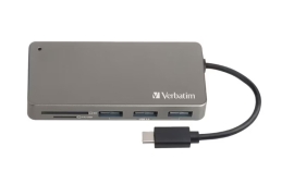 Verbatim USB-C 3.2 Gen 1 Type C Hub / SD, SDHC, SDXC, microSD, microSDHC, and microSDXC Card Reader 65679