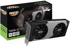 INNO3D nVidia GeForce RTX 5060 Ti TWIN X2 OC 16GB GDDR7, 2602MHz Boost Clock, RAM 28Gbps, 3xDP, 1xHDMI N506T2-16D7X-191073N