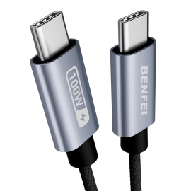 BENFEI 351SL-6F 100W USB-C to USB-C Fast Charging Cable Aluminum Shell Tangle-Free Silicone