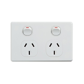 4C | Classic Double Power Point 250V 10A - Horizontal 040.000.0015