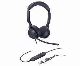 Yealink UH44 Dual Teams USB-C/A Microsoft Certified Teams USB Wired HeadsetDual Noise-Canceling Microphones 35mmSpeaker Busylight Leather Ear Cushions UH44-D-MS-CA
