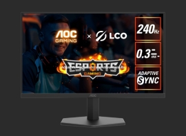 Aoc AOC27" IPS FHD, 240Hz, HDR10, 1H1DP, Adaptive Sync,Low input lag,Gaming mode,Dial Point,Shadow Control,Low blue mode, Gaming Monitor 27G11ZE2