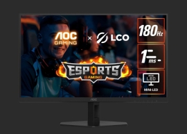 AOC 27" MiniLED 1152 Zones Fast VA QTD, QHD, 180Hz, 1ms, HDR1000,Low input lag, Gaming mode,Sniper Scope,Shadow Control,Flicker Free,Low blue mode Q27G40XMN