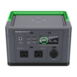 APC OffGrid Portable Power Station 330, 120V, 332Wh Lithium-ion, LCD, 2 NEMA, Sinewave, 3 USB-A, 1 USB-C, Wireless Charger PPS330-AZ