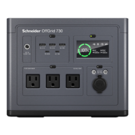 APC OffGrid Portable Power Station 730, 700W, 120V, 738Wh Lithium-ion, LCD, 3 NEMA, Sinewave, 3 USB-A, 2 USB-C, Wireless Charger PPS730-AZ