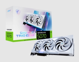 MSI nVidia GeForce RTX™ 5070 12G GAMING TRIO OC WHITE,PCI Express® Gen 5, Boost: 2610 MHz, CUDA 6144 Units, 12GB GDDR7, HDMI™ x 1 GeForce RTX 5070 12G GAMING TRIO OC WHITE