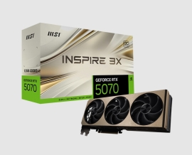 MSI nVidia GeForce RTX™ 5070 12G INSPIRE 3X OC, PCI Express® Gen 5, Boost: 2542 MHz, CUDA 6144 Units, 12GB GDDR7, HDMI™ x 1 GeForce RTX 5070 12G INSPIRE 3X OC