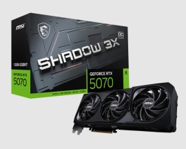 MSI nVidia GeForce RTX™ 5070 12G SHADOW 3X OC, PCI Express® Gen 5, Boost: 2542 MHz, CUDA 6144 Units, 12GB GDDR7, HDMI™ x 1 GeForce RTX 5070 12G SHADOW 3X OC