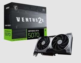 MSI nVidia GeForce RTX™ 5070 12G VENTUS 2X OC, PCI Express® Gen 5, Boost: 2542 MHz, CUDA 6144 Units, 12GB GDDR7, HDMI™ x 1 GeForce RTX 5070 12G VENTUS 2X OC
