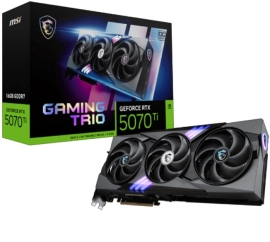 MSI nVidia GeForce RTX™ 5070 Ti 16G GAMING TRIO OC,PCI Express® en 5, Boost: 2572 MHz, CUDA 8960 Units, 16GB GDDR7, HDMI™ x 1 GeForce RTX 5070 Ti 16G GAMING TRIO OC