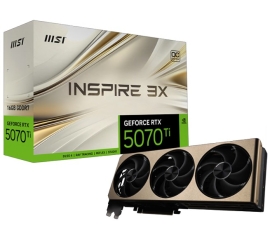 MSI nVidia GeForce RTX™ 5070 Ti 16G INSPIRE 3X OC, PCI Express® Gen 5, Boost: 2482 MHz, CUDA 8960 Units, 16GB GDDR7, HDMI™ x 1 GeForce RTX 5070 Ti 16G INSPIRE 3X OC