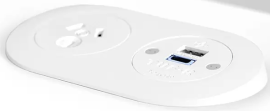 OE Elsafe | PIP2 648501 | Mounted Desktop Power 1 x GPO 1 x TUF-R 25W with 2000mm Lead and 10a Three Pin Plug | WHITE