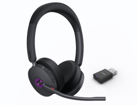 Yealink WH68 Dual Teams Hybrid DECT & Bluetooth Hybrid Wireless Technology, 4-Mic Hybrid ANC, 4-Mic Noise Cancellation, All-Day-Wearing Comfort WDD60 WH68-H-MS