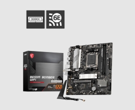 MSI B650M BOMBER WIFI AMD AM5 MATX Motherboard, 2x DDR5 ~128GB, 1x PCI-E x16, 2x M.2, 4x SATA, 6x USB 2.0 B650M BOMBER WIFI