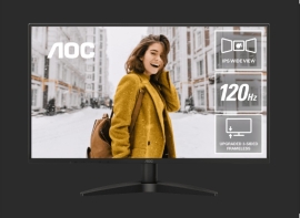 AOC 27" 120Hz IPS 1920 × 1080 (FHD), 300 cd/m2, VGA × 1, HDMI 1.4 × 1 1ms Adaptive Sync, Office and Home monitor. 2025 27B36H3