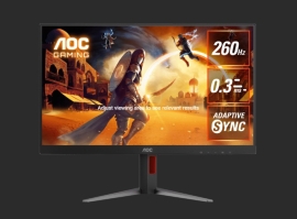 AOC 27" 260Hz 2560 × 1440 (QHD) 0.3ms Fast IPS HDMI2.0 × 1 DisplayPort1.4 × 1 Adaptive Sync DisplayHDR 400 Gaming Monitor Q27G4Z
