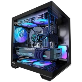OKINOS Mirage 4 mATX ARGB Case, ARGB controller, 4x ARGB Fans. Ultimate thermal, Steel,2x USB3.0, 1x3.2 Gen2 USB-C, Black Tower Case CAO-M4ARGB-BK