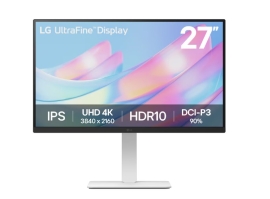 LG 27" UHD 4k 3840×2160 (16:9) IPS display HDR10, Height Adjustable, 3 side Borderless, LG Switch, Office and Professional White Monitor 27US550-W.AAU