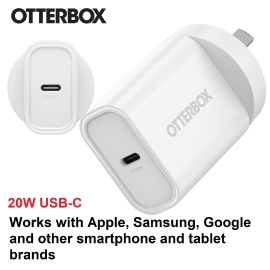 OtterBox 20W USB-C (Type I) PD Fast Wall Charger - White (78-81352), Compact, Drop Tested,Safe & Smart Charging,Best for Apple, 7 Years Warranty 78-81352