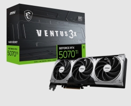 MSI nVidia GeForce RTX™ 5070 Ti 16G VENTUS 3X OC,PCI Express® Gen 5, Boost: 2482 MHz, CUDA 8960 Units, 16GB GDDR7, HDMI™ x 1 GeForce RTX 5070 Ti 16G VENTUS 3X OC