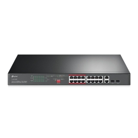 TP-Link TL-SL1218MP | 16-Port 10/100 Mbps + 2-Port Gigabit Rackmount Switch with 16-Port PoE+ - 006.008.0158
