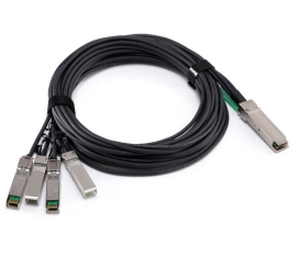 Plusoptic Dell compatible DAC, QSFP+ to 4SFP+, 40G, 3M, Twinax Cable, DACQSFP+-4-3M-DEL - DACQSFP-40G-4-3M-DEL