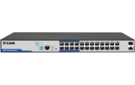 D-Link | DGS-F1210-26PS-E | 26-Port Gigabit Smart Managed PoE+ Switch with 24 PoE+ Ports (8 Long Reach 250m) and 2 SFP Ports - DL.DGS.F1210.26PS.E
