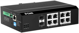 D-Link | DIS-F200G-10PS-E | 10 Port Gigabit Industrial Smart Managed PoE+ Switch with 8 PoE Ports and 2 SFP Ports ** PSU NDR-480-48 Not Included ** - DL.DIS.F200G.10PS.E