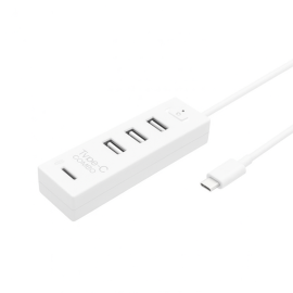 Ezcool Type-C USB 3.1 3-Port Hub with switch + Card Reader Combo White