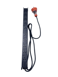 4C | 10-Way vertical Power Rail 1U AU with 15A IP56 Captive Plug | aluminium shell | 2m power cord - PDU.10V.15A