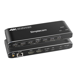 Simplecom KM590 2-Port USB-C Dual 4K HDMI Monitor KVM Switch and Docking Station with Network Sharing KM590