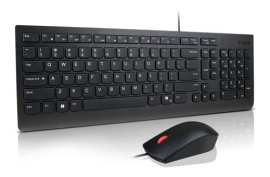 Lenovo Universal Wired USB Keyboard Mouse Combo Adjustable Tilt Leg Spill Resistant Copilot Keyboard 1600 DPI Optical Sensor Mouse Plug & Play 1.8m 4X31R64400