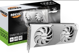 INNO3D nVidia GeForce RTX 5060 TWIN X2 OC WHITE 8GB GDDR7 2527MHz Boost Clock, RAM 28Gbps, 3xDP, 1xHDMI N50602-08D7X-195070W