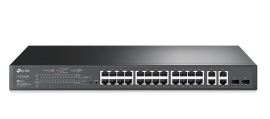 TP-Link | SL2428P | Omada 24 Port 10/100Mbps + 4 Port Gigabit Smart Rackmount Switch with 24 Port PoE+ - 006.008.0147